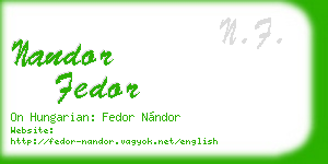 nandor fedor business card