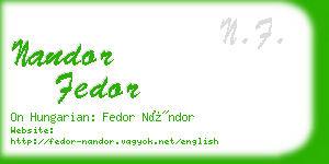 nandor fedor business card